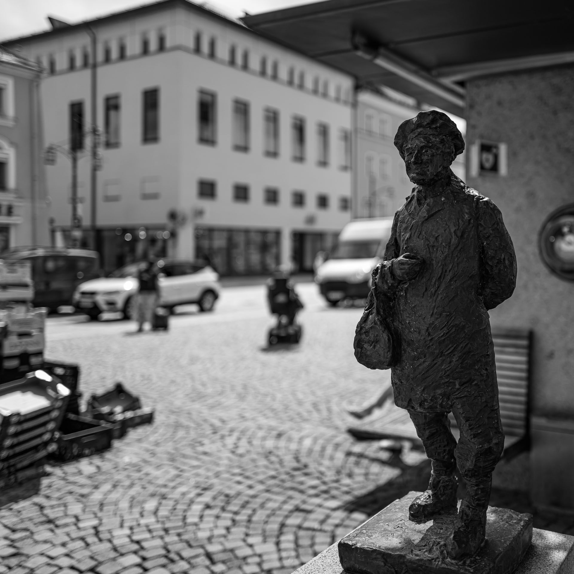 Skulptur auf dem Wochenmarkt